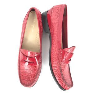 COLE HANN LAUREL RED CROC PRINT MOC LOAFER SZ 9B BRAND NEW - SMALL FIT